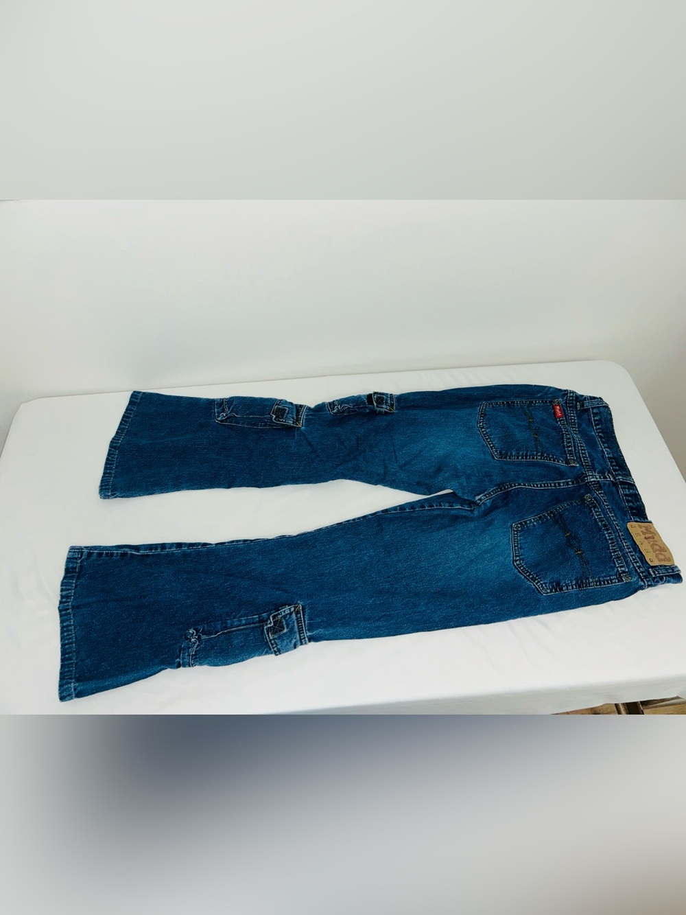 Vintage Y2K Mudd Cargo Flared Jeans 30 x 26 Medium Wash - Picture 2 of 9
